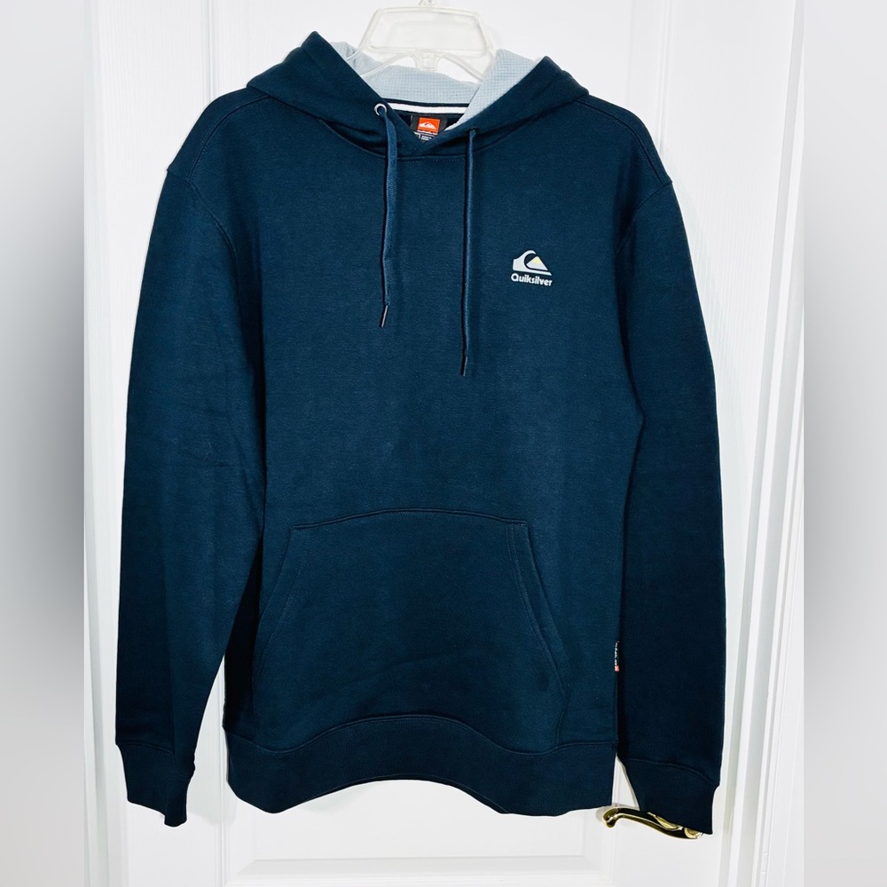 Quicksilver 1969 Paradise Front Back Graphic Contrast Hood Hoodie Navy Medium